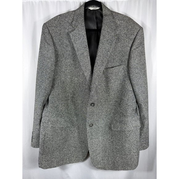 Versini Other - Vintage Versini Mens 46L 100% Silk Blazer Grey Salt and Pepper Tweed Two Button